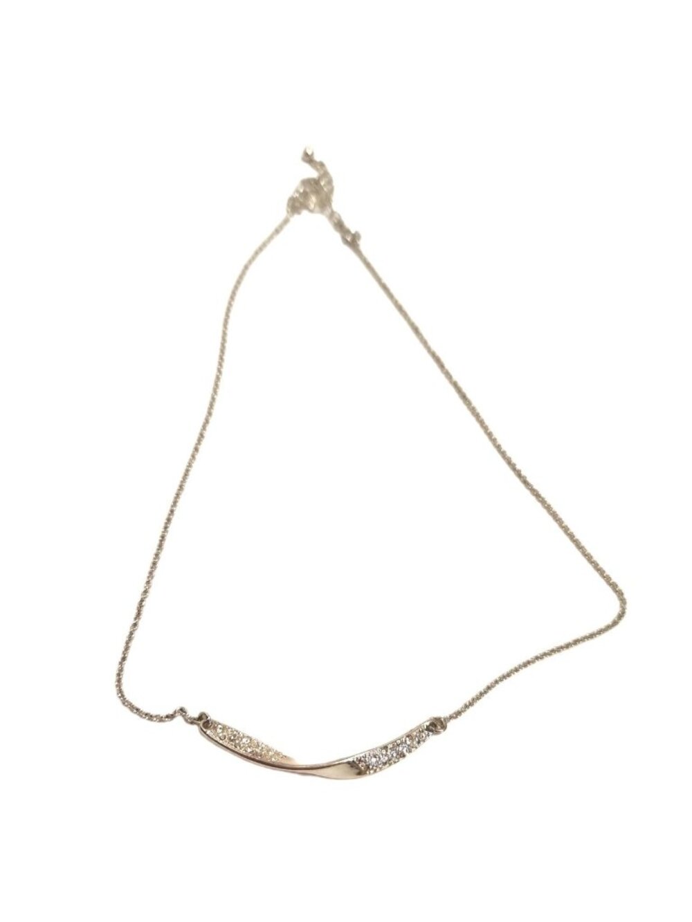 Avon Mona Twist Chain Bar Pendant 16.5 Inch Silver Tone Necklace 3 Inch Extender